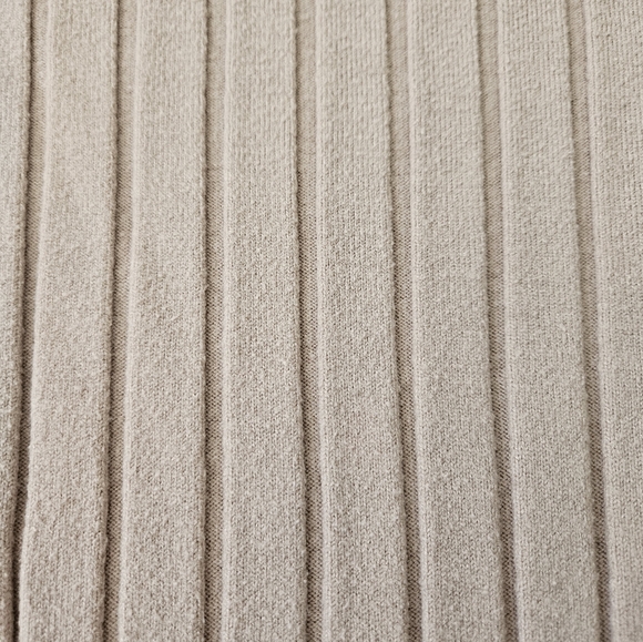 Saks Fifth Avenue Elegant Beige Ribbed Sweater Dress - Picture 4 of 6